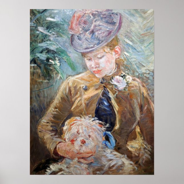 Morisot - flicka med Hund Poster (Framsidan)