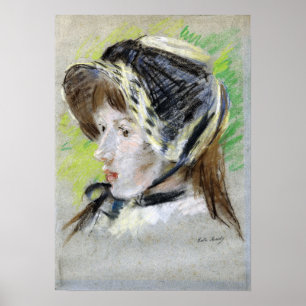 Morisot - Jeanne Pontillon i La Capeline 1884 Poster