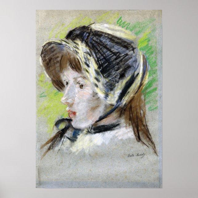 Morisot - Jeanne Pontillon i La Capeline 1884 Poster (Framsidan)