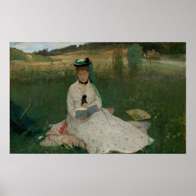 Morisot - Läsning med grön paraply 1873 Poster (Framsidan)