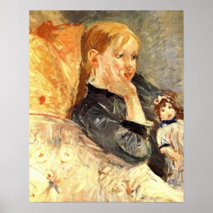 Morisot - Little Girl with Doll 1886 Poster