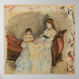 Morisot - Madame Pontillons dotter på en soffa Poster