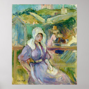 Morisot - på stranden vid Portrieux 1894 Poster