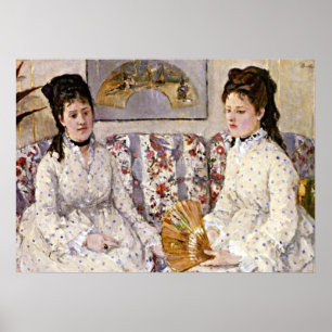 Morisot: två systrar på en soffa poster