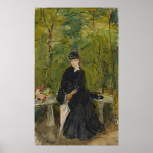 Morisot - Ung dam som sitter på en bänk 1864 Poster