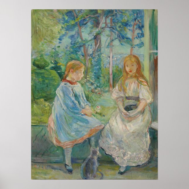 Morisot - unga flickor framför fönstret 1892 poster (Framsidan)