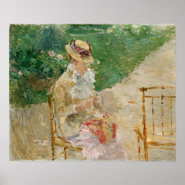 Morisot - Unga kvinnor som seglar i trädgården 188 Poster (Framsidan)
