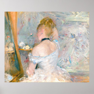 Morisot Woman vid Fransken Toilette Impressionist Poster