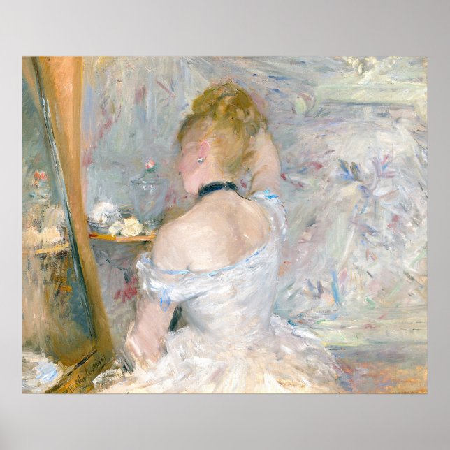 Morisot Woman vid Fransken Toilette Impressionist Poster (Framsidan)