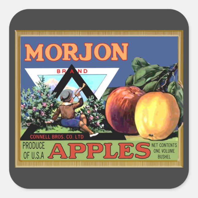 Morjon Apples Fyrkantigt Klistermärke (Framsida)