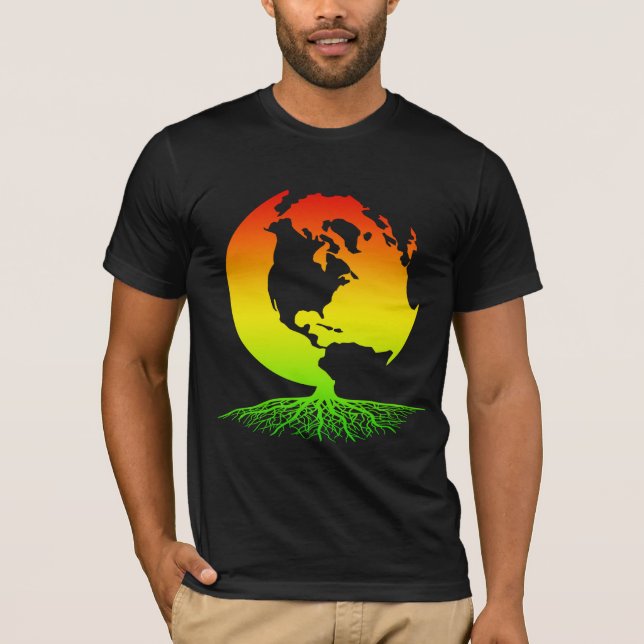 Morjord med Rasta rotar T Shirt (Framsida)
