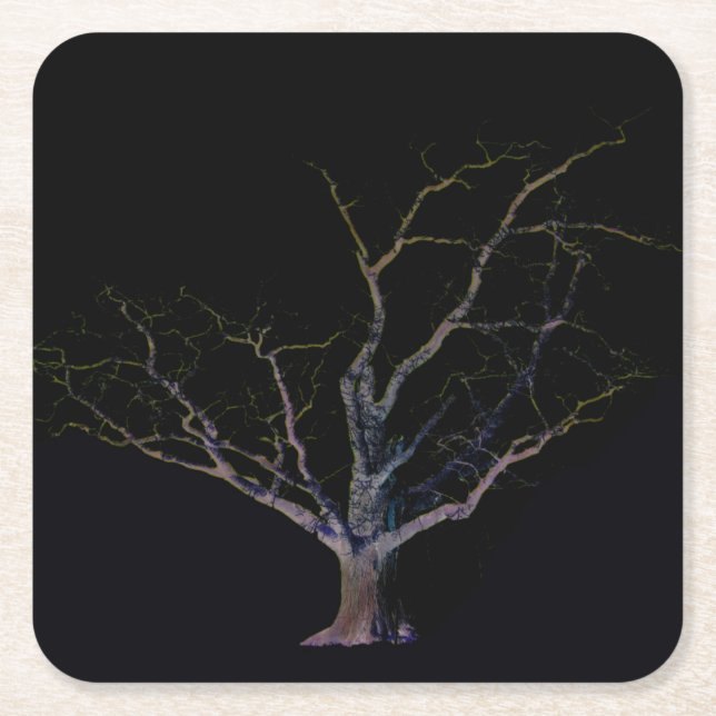 Mörk 2-kust underlägg papper kvadrat (Framsidan)