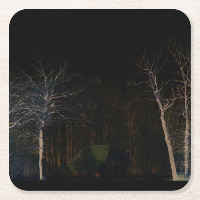 Mörk 4-kust underlägg papper kvadrat (Framsidan)