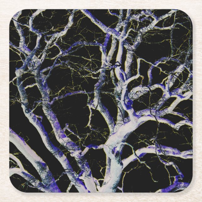 Mörk 5-kust underlägg papper kvadrat (Framsidan)