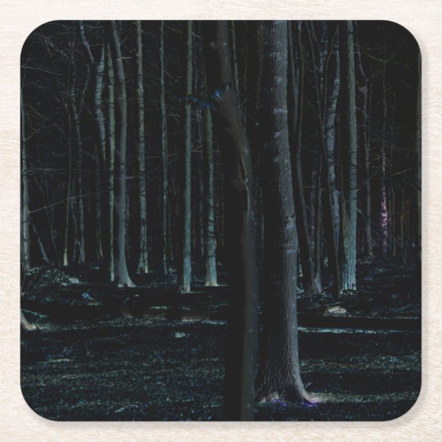 Mörk 6-kust underlägg papper kvadrat (Framsidan)