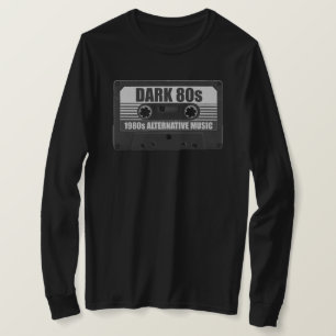 Mörk 80-tals kassettband långärmad t-shirt