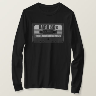 Mörk 80-tals kassettband långärmad t-shirt