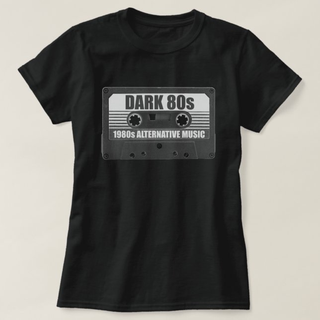 Mörk 80-tals kassettband T-shirt (Design framsida)