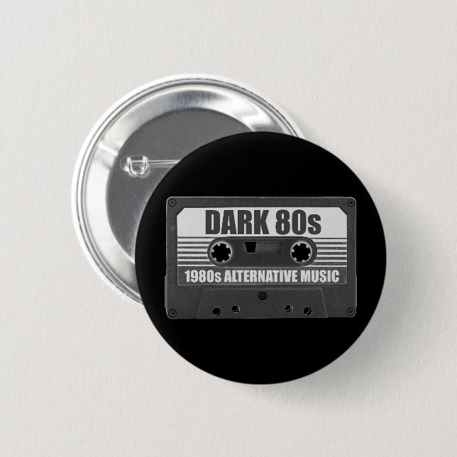 MÖRK 80s Kassettbandstift Knapp (Framsida & baksida)