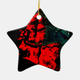 Mörk abstrakt återvunnet plastmotiv julgransprydnad keramik