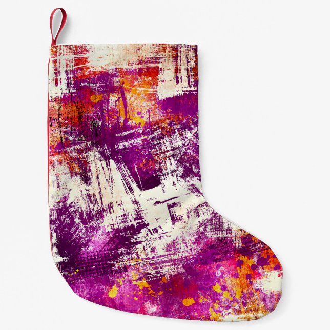 Mörk Abstrakt Blockerar bakgrund Liten Julstrumpa (Framsidan)