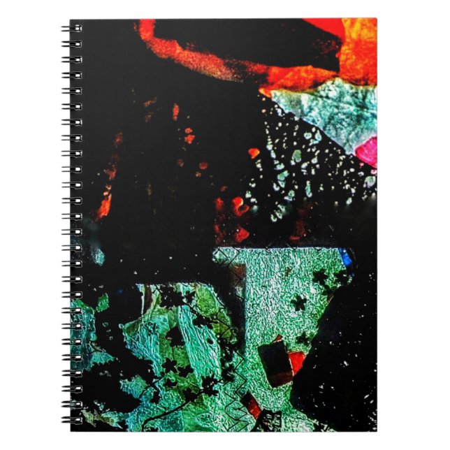 Mörk abstrakt Spiral fotopatbok,Vanlig mörk Anteckningsbok (Framsidan)
