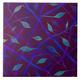 Mörk Abstrakten Botaniskt burgundy Jewel Foliage Kakelplatta