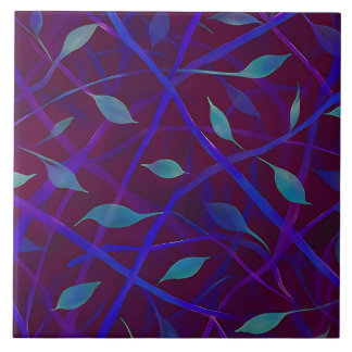 Mörk Abstrakten Botaniskt burgundy Jewel Foliage Kakelplatta
