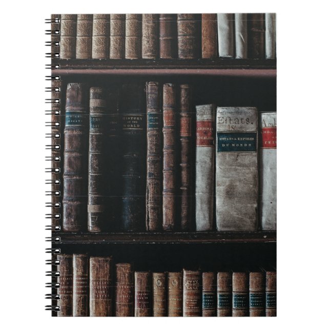 Mörk Academia Aesthetic bookshelf Anteckningsbok (Framsidan)