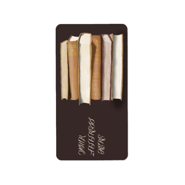 Mörk Academia Antique Bokar Adressetikett (Framsidan)