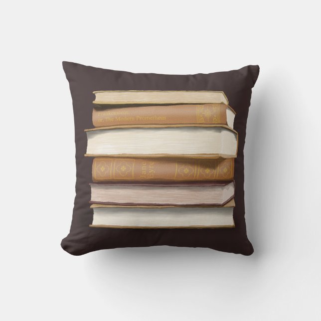 Mörk Academia Antique Bokar Kudde (Framsida)