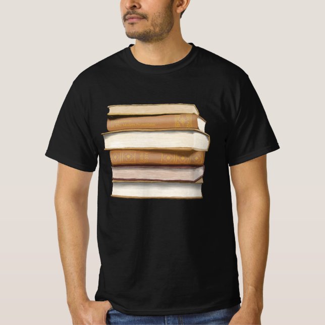 Mörk Academia Antique Bokar T Shirt (Framsida)