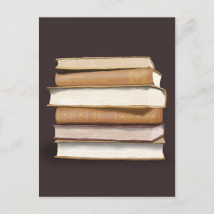Mörk Academia Antique Bokar Vykort