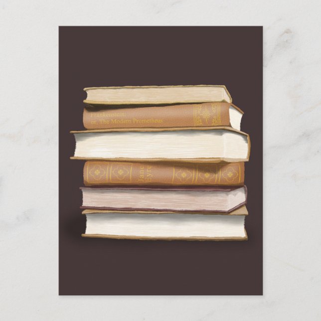 Mörk Academia Antique Bokar Vykort (Framsida)