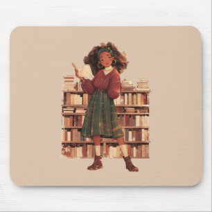 Mörk Academia Black Girl Bibliotek Musmatta