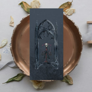 Mörk Academia Gothic Ram Custom Name Bookmark Inbjudningar