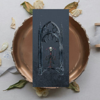 Mörk Academia Gothic Ram Custom Name Bookmark Inbjudningar