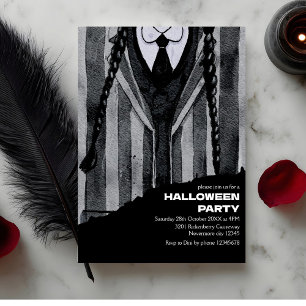Mörk Academia Gothic Schoolgirl Halloween fest Inbjudningar