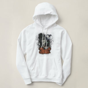 Mörk Academia Gotisk Crop Hoodie Edgy Skelett T Shirt