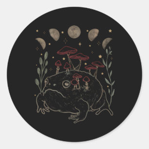 Mörk Academia Måne Witchy Goblincore Aesthetic Fro Runt Klistermärke