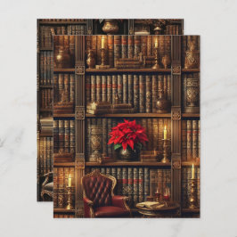 Mörk Academia Poinsettia Bookshelf Scrapbook Pappe