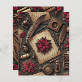 Mörk Academia Poinsettia Desk Scrapbook Papper