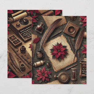 Mörk Academia Poinsettia Desk Scrapbook Papper