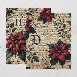 Mörk Academia Poinsettia Parchment Scrapbook Pappe