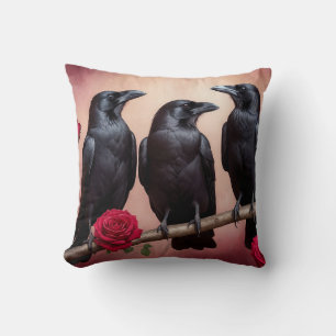 Mörk Academia Ravens Kudde