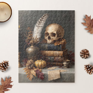 Mörk Academia still Life with Skull Pussel