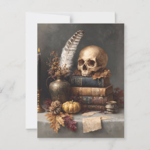 Mörk Academia still Life with Skull Vykort