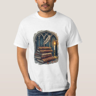 Mörk Academia Vintage Bibliotek Aesthetic for Bok T Shirt