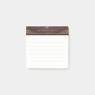 Mörk Academia Vintage Scrollwork Bok Cover Post-it Block