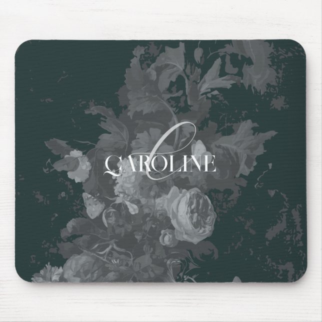 Mörk Academis Blommigt Fortfarande Mörk grönt Musmatta (Framsidan)